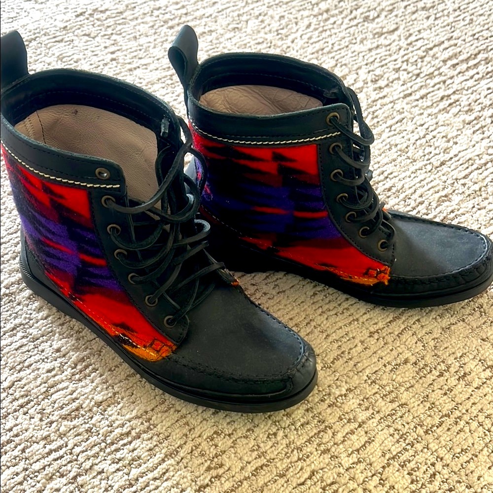 Colorful Lace-Up Boots